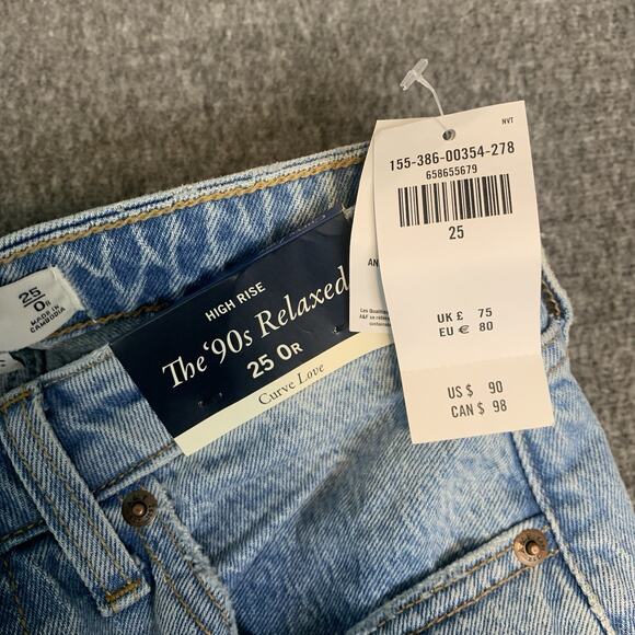 Abercrombie & Fitch Jeans Womens 25/0r CURVE LOVE 90s Relaxed High Rise - Picture 6 of 10